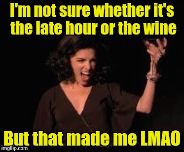 Anna Kendrick Cheers | I'm not sure whether it's the late hour or the wine But that made me LMAO | image tagged in anna kendrick cheers | made w/ Imgflip meme maker