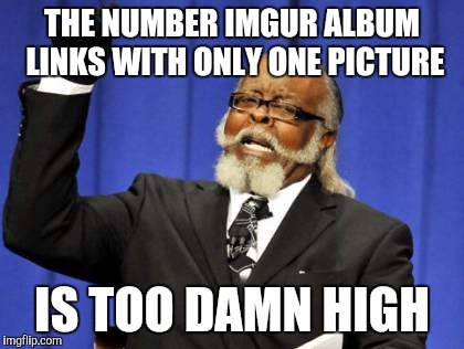 Too Damn High | THE NUMBER IMGUR ALBUM LINKS WITH ONLY ONE PICTURE; IS TOO DAMN HIGH | image tagged in memes,too damn high,AdviceAnimals | made w/ Imgflip meme maker