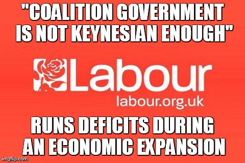 "COALITION GOVERNMENT IS NOT KEYNESIAN ENOUGH" RUNS DEFICITS DURING AN ECONOMIC EXPANSION | made w/ Imgflip meme maker