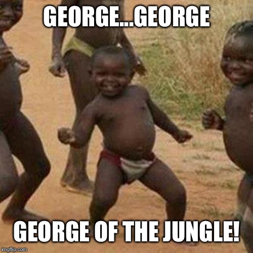 Watch out for that... | GEORGE...GEORGE GEORGE OF THE JUNGLE! | image tagged in memes,third world success kid,george,of,the,jungle | made w/ Imgflip meme maker
