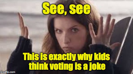 WTF Anna | See, see This is exactly why kids think voting is a joke | image tagged in wtf anna | made w/ Imgflip meme maker