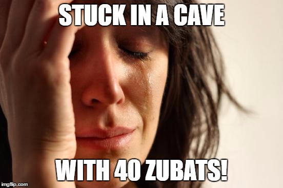First World Problems Meme | STUCK IN A CAVE WITH 40 ZUBATS! | image tagged in memes,first world problems | made w/ Imgflip meme maker