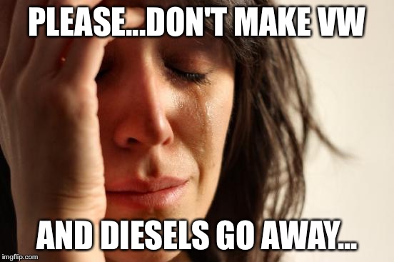 First World Problems Meme | PLEASE...DON'T MAKE VW; AND DIESELS GO AWAY... | image tagged in memes,first world problems | made w/ Imgflip meme maker