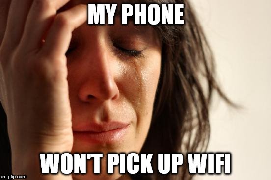 My life in a nutshell | MY PHONE; WON'T PICK UP WIFI | image tagged in memes,first world problems,funny | made w/ Imgflip meme maker