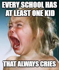 Crying Baby | EVERY SCHOOL HAS AT LEAST ONE KID; THAT ALWAYS CRIES | image tagged in crying baby | made w/ Imgflip meme maker