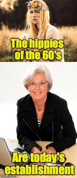 The hippies of the 60's Are today's establishment | made w/ Imgflip meme maker