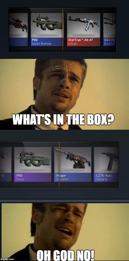 WHAT'S IN THE BOX? OH GOD NO! | made w/ Imgflip meme maker