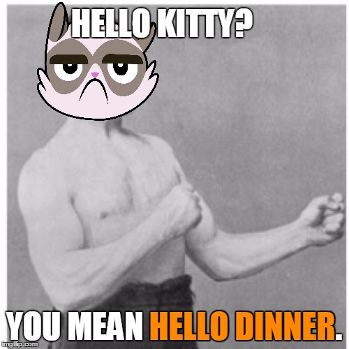 HELLO KITTY? YOU MEAN HELLO DINNER. HELLO DINNER | made w/ Imgflip meme maker
