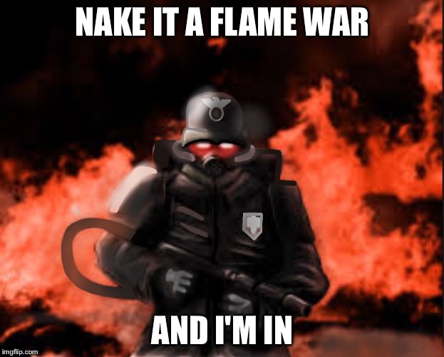 NAKE IT A FLAME WAR AND I'M IN | made w/ Imgflip meme maker