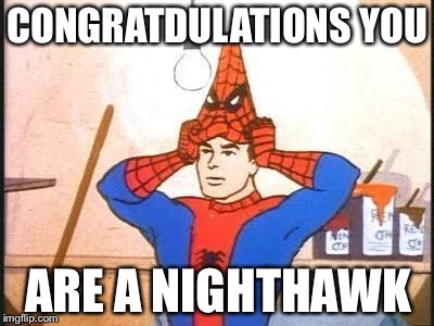 KKK | CONGRATDULATIONS YOU; ARE A NIGHTHAWK | image tagged in kkk | made w/ Imgflip meme maker