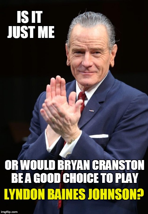 I Wonder..... | IS IT JUST ME; OR WOULD BRYAN CRANSTON BE A GOOD CHOICE TO PLAY; LYNDON BAINES JOHNSON? | image tagged in funny | made w/ Imgflip meme maker