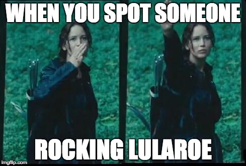 Hunger games  | WHEN YOU SPOT SOMEONE; ROCKING LULAROE | image tagged in hunger games | made w/ Imgflip meme maker