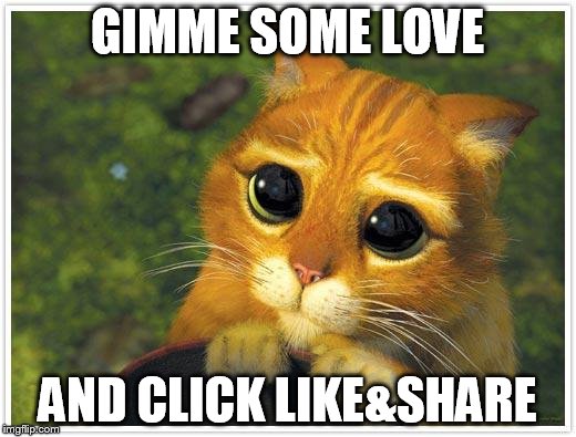 Shrek Cat | GIMME SOME LOVE; AND CLICK LIKE&SHARE | image tagged in memes,shrek cat | made w/ Imgflip meme maker