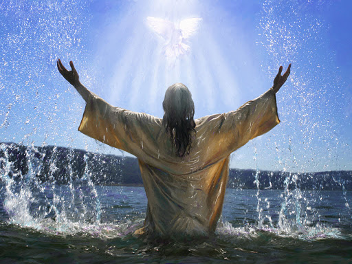 High Quality Jesus ascending from water Blank Meme Template