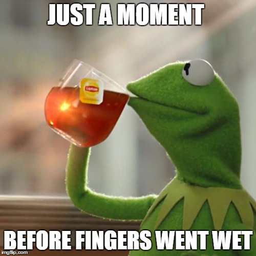 But That's None Of My Business | JUST A MOMENT; BEFORE FINGERS WENT WET | image tagged in memes,but thats none of my business,kermit the frog | made w/ Imgflip meme maker