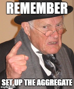 Back In My Day Meme | REMEMBER; SET UP THE AGGREGATE | image tagged in memes,back in my day | made w/ Imgflip meme maker