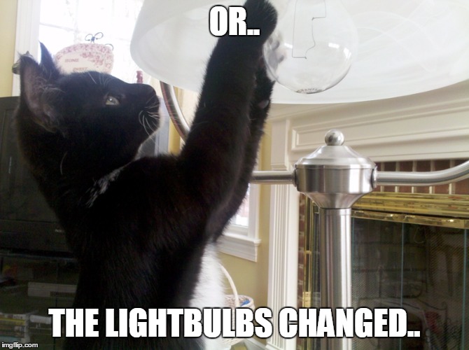 dat bulb change tho | OR.. THE LIGHTBULBS CHANGED.. | image tagged in dat bulb change tho | made w/ Imgflip meme maker