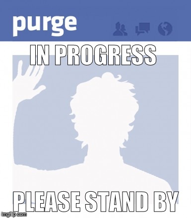 Purge | IN PROGRESS; PLEASE STAND BY | image tagged in purge | made w/ Imgflip meme maker