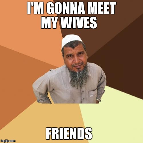 Ordinary Muslim Man | I'M GONNA MEET MY WIVES; FRIENDS | image tagged in memes,ordinary muslim man | made w/ Imgflip meme maker