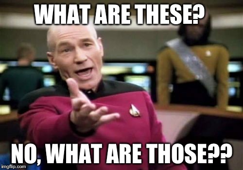 Picard Wtf Meme | WHAT ARE THESE? NO, WHAT ARE THOSE?? | image tagged in memes,picard wtf | made w/ Imgflip meme maker