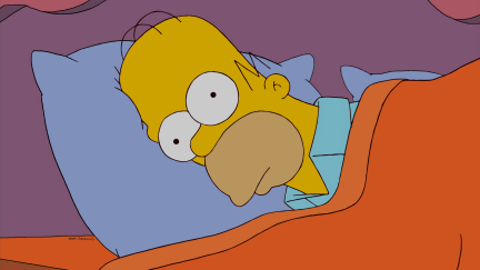 Homer Can't Sleep Blank Meme Template