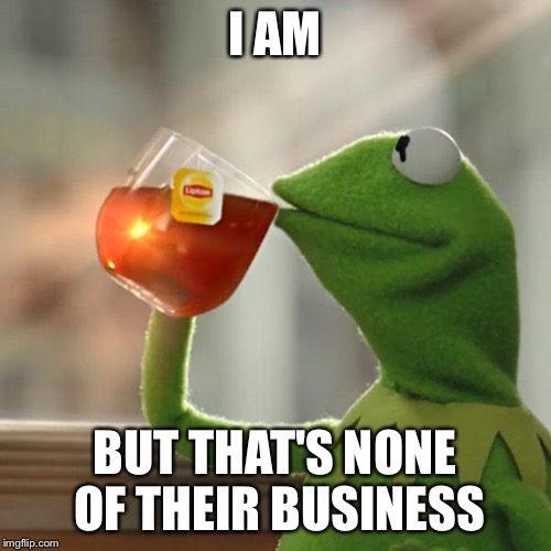 But That's None Of My Business Meme | I AM BUT THAT'S NONE OF THEIR BUSINESS | image tagged in memes,but thats none of my business,kermit the frog | made w/ Imgflip meme maker