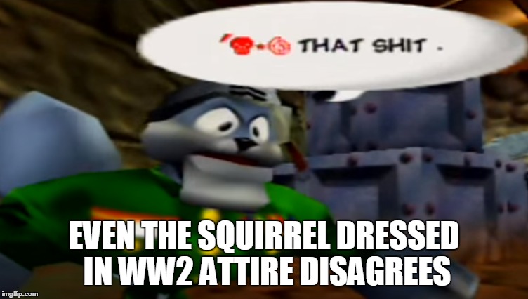 EVEN THE SQUIRREL DRESSED IN WW2 ATTIRE DISAGREES | made w/ Imgflip meme maker