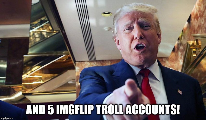 Trump I Want You | AND 5 IMGFLIP TROLL ACCOUNTS! | image tagged in trump burn | made w/ Imgflip meme maker