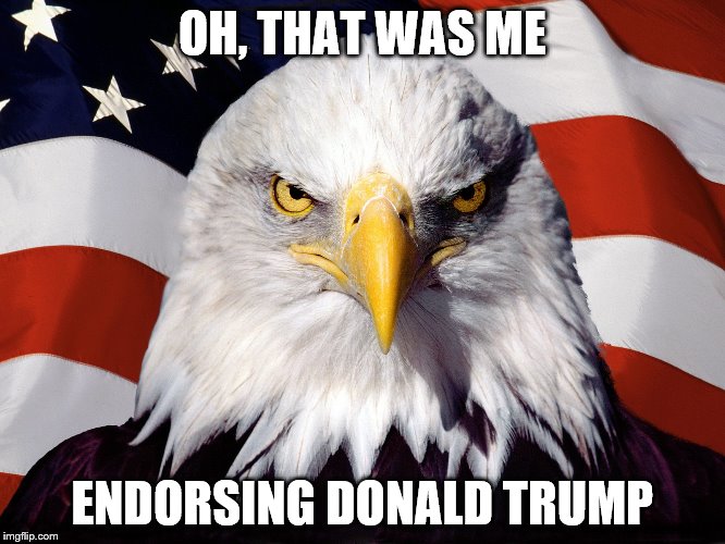 OH, THAT WAS ME ENDORSING DONALD TRUMP | made w/ Imgflip meme maker