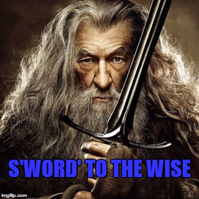 Wisen | S'WORD' TO THE WISE | image tagged in gandalf you shall not pass,gandalf,gandalf memes | made w/ Imgflip meme maker