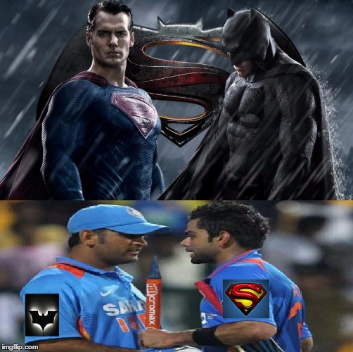 Dhoni and Kohli | image tagged in cricket | made w/ Imgflip meme maker