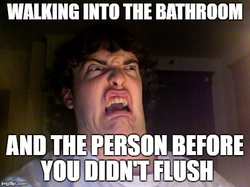 Oh No Meme | WALKING INTO THE BATHROOM; AND THE PERSON BEFORE YOU DIDN'T FLUSH | image tagged in memes,oh no | made w/ Imgflip meme maker