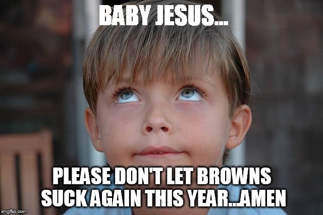 Cleveland browns 2016 | BABY JESUS... PLEASE DON'T LET BROWNS SUCK AGAIN THIS YEAR...AMEN | image tagged in cleveland browns,rg3 | made w/ Imgflip meme maker