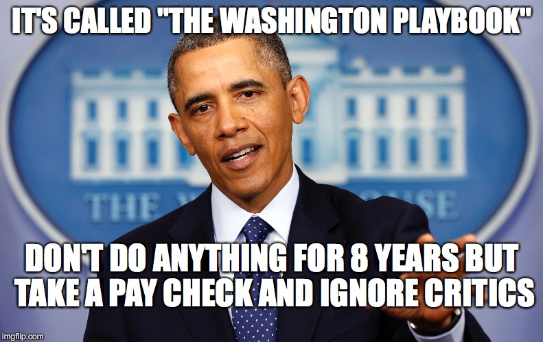 While ISIS Grows In Strength and Numbers | IT'S CALLED "THE WASHINGTON PLAYBOOK"; DON'T DO ANYTHING FOR 8 YEARS BUT TAKE A PAY CHECK AND IGNORE CRITICS | image tagged in obama,no i cant obama | made w/ Imgflip meme maker