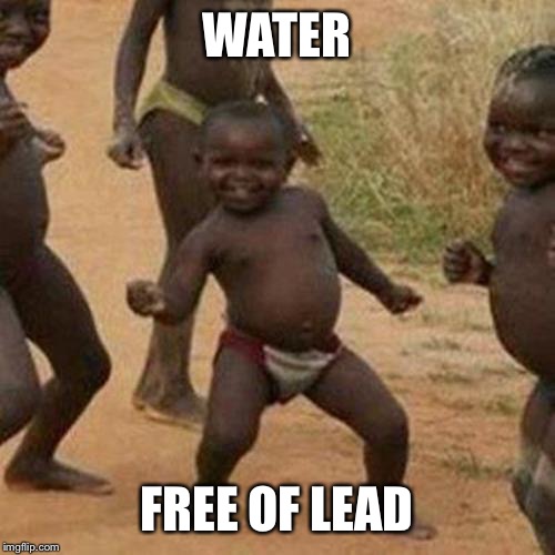 Third World Success Kid Meme | WATER; FREE OF LEAD | image tagged in memes,third world success kid,AdviceAnimals | made w/ Imgflip meme maker