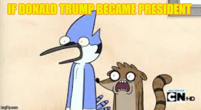 Regular Show Shock | IF DONALD TRUMP BECAME PRESIDENT | image tagged in regular show shock | made w/ Imgflip meme maker