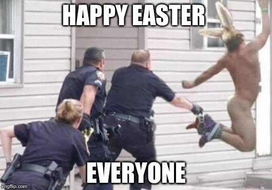 cops | HAPPY EASTER; EVERYONE | image tagged in cops | made w/ Imgflip meme maker