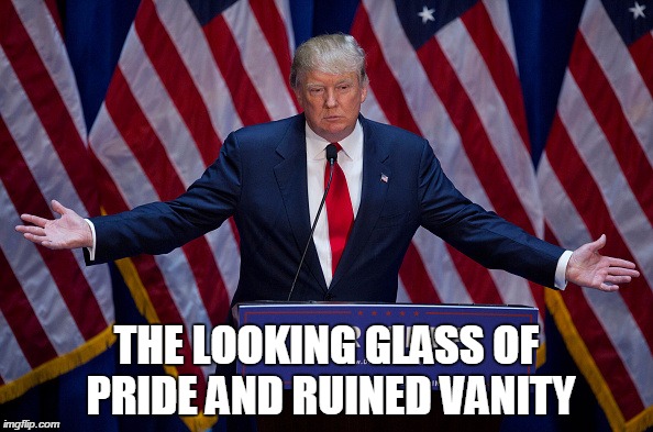 Donald Trump | THE LOOKING GLASS OF PRIDE AND RUINED VANITY | image tagged in donald trump | made w/ Imgflip meme maker