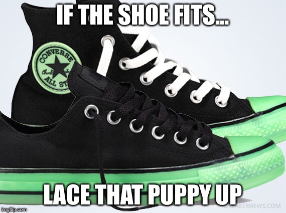 IF THE SHOE FITS... LACE THAT PUPPY UP | made w/ Imgflip meme maker