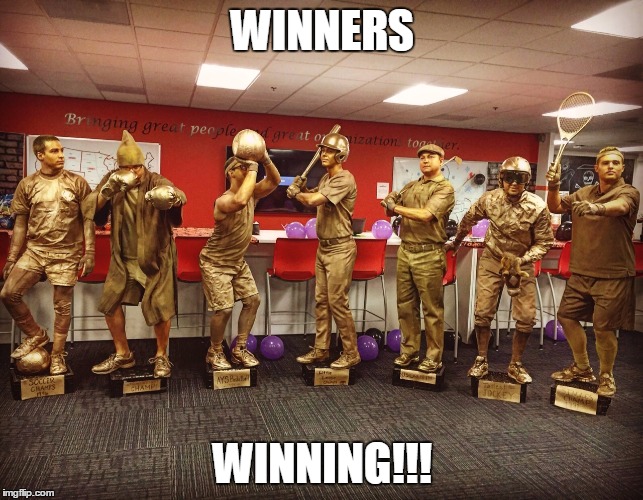 Trophy Costumes | WINNERS; WINNING!!! | image tagged in trophy,costume | made w/ Imgflip meme maker