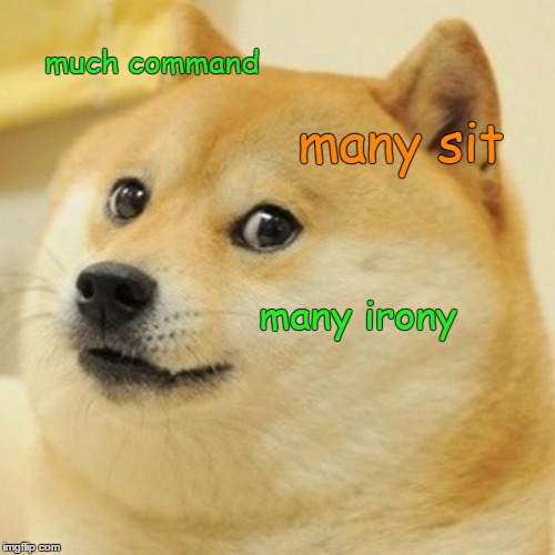 Doge Meme | much command many sit many irony | image tagged in memes,doge | made w/ Imgflip meme maker