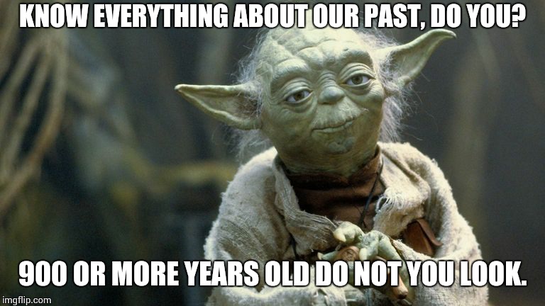 KNOW EVERYTHING ABOUT OUR PAST, DO YOU? 900 OR MORE YEARS OLD DO NOT YOU LOOK. | image tagged in knowitall | made w/ Imgflip meme maker