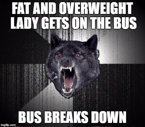 FAT AND OVERWEIGHT LADY GETS ON THE BUS BUS BREAKS DOWN | made w/ Imgflip meme maker