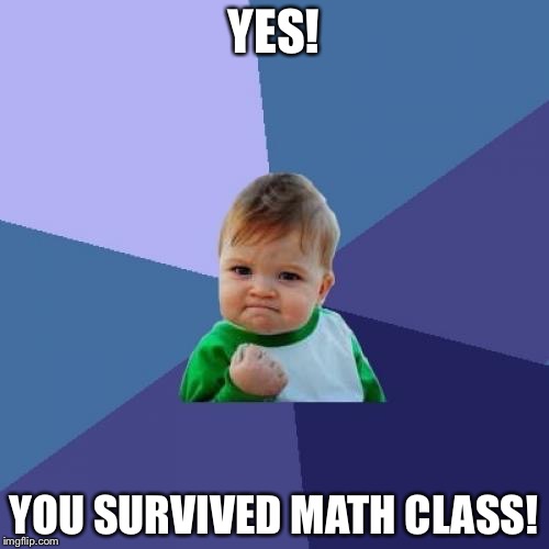 Success Kid | YES! YOU SURVIVED MATH CLASS! | image tagged in memes,success kid | made w/ Imgflip meme maker