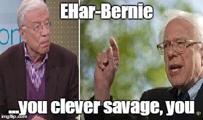 EHarBERNIE - aschimmel | EHar-Bernie; ...you clever savage, you | image tagged in bernie sanders | made w/ Imgflip meme maker