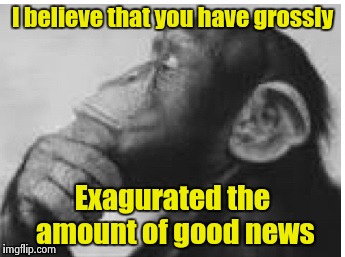 I believe that you have grossly Exagurated the amount of good news | made w/ Imgflip meme maker