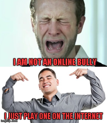 I AM NOT AN ONLINE BULLY I JUST PLAY ONE ON THE INTERNET | made w/ Imgflip meme maker