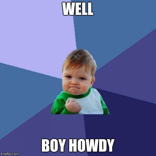 Success Kid Meme | WELL BOY HOWDY | image tagged in memes,success kid | made w/ Imgflip meme maker