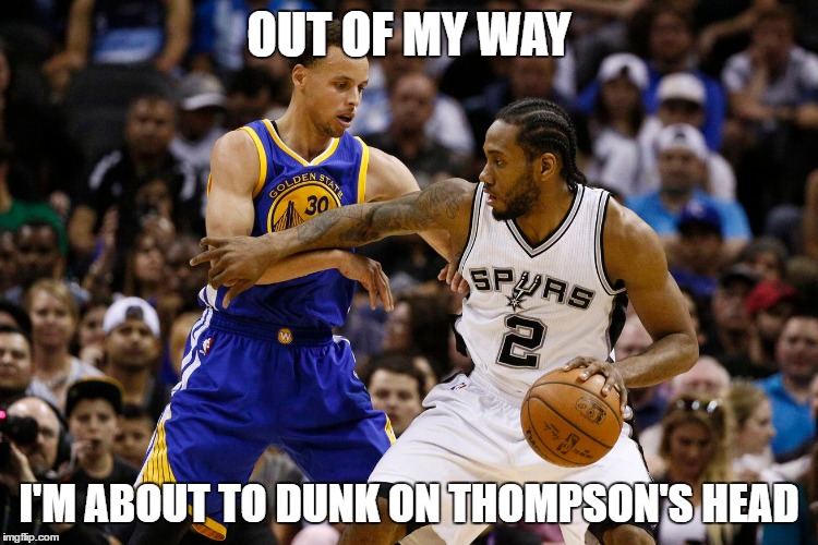 OUT OF MY WAY I'M ABOUT TO DUNK ON THOMPSON'S HEAD | made w/ Imgflip meme maker