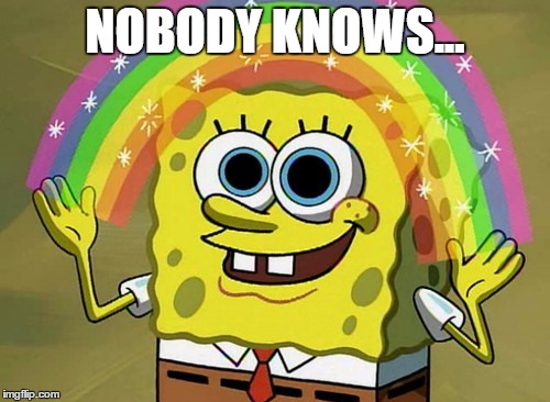 Imagination Spongebob Meme | NOBODY KNOWS... | image tagged in memes,imagination spongebob | made w/ Imgflip meme maker